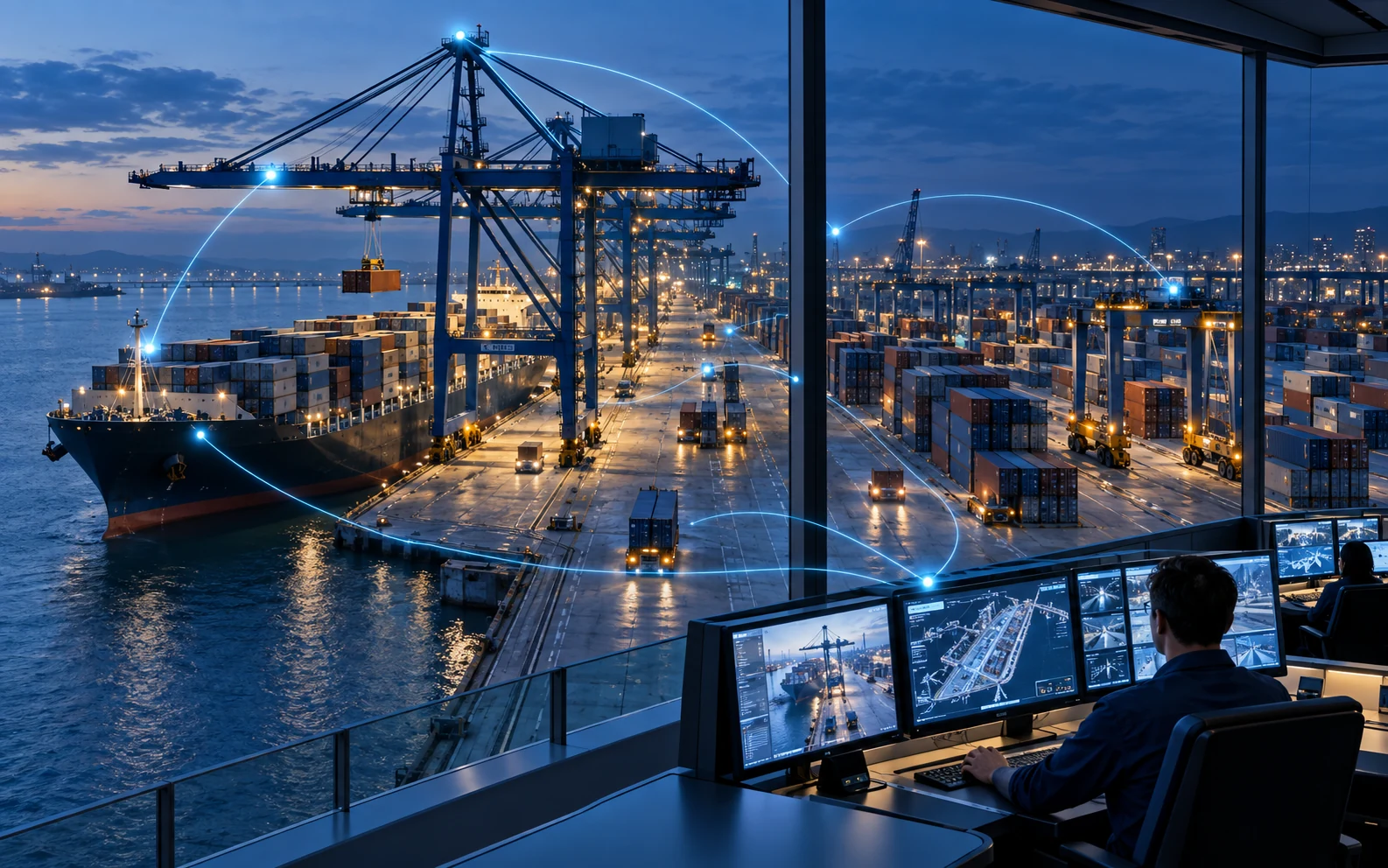 Connected port and vessel operating systems